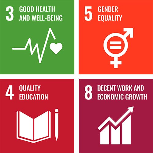Good health and well-being ; gender equality ; quality education ; decent work and economic growth